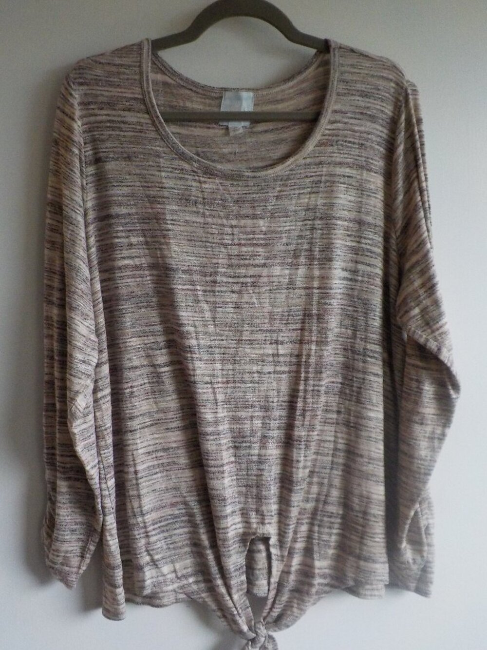 Sunday Sweater Top - 2X- NWT - Lightweight Browns Long Sleeve Round Neck (2487)
